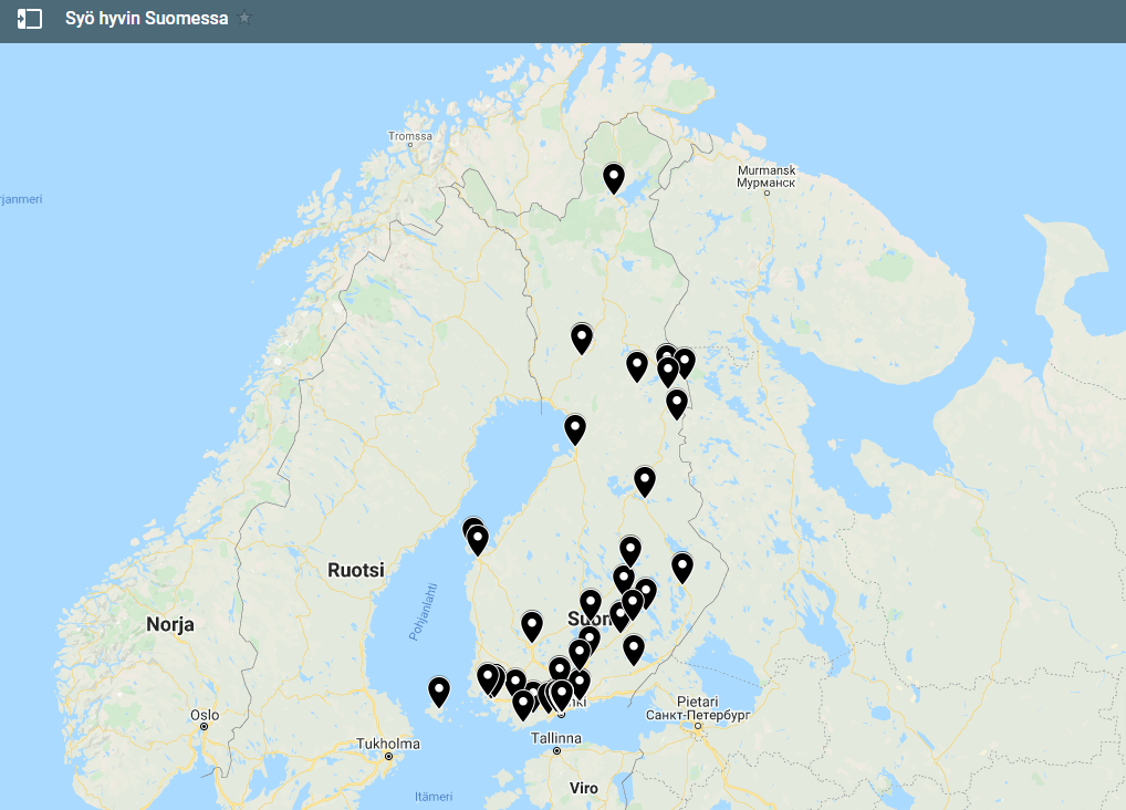 Syö hyvin Suomessa -karttapalvelu